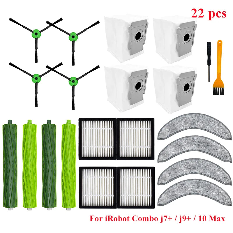 For IRobot Roomba Combo J7+ J9+ 10 Max Robot Vacuum Cleaner Part Main Side Brush HEPA Filter Mop Cloth Accessories Replacement