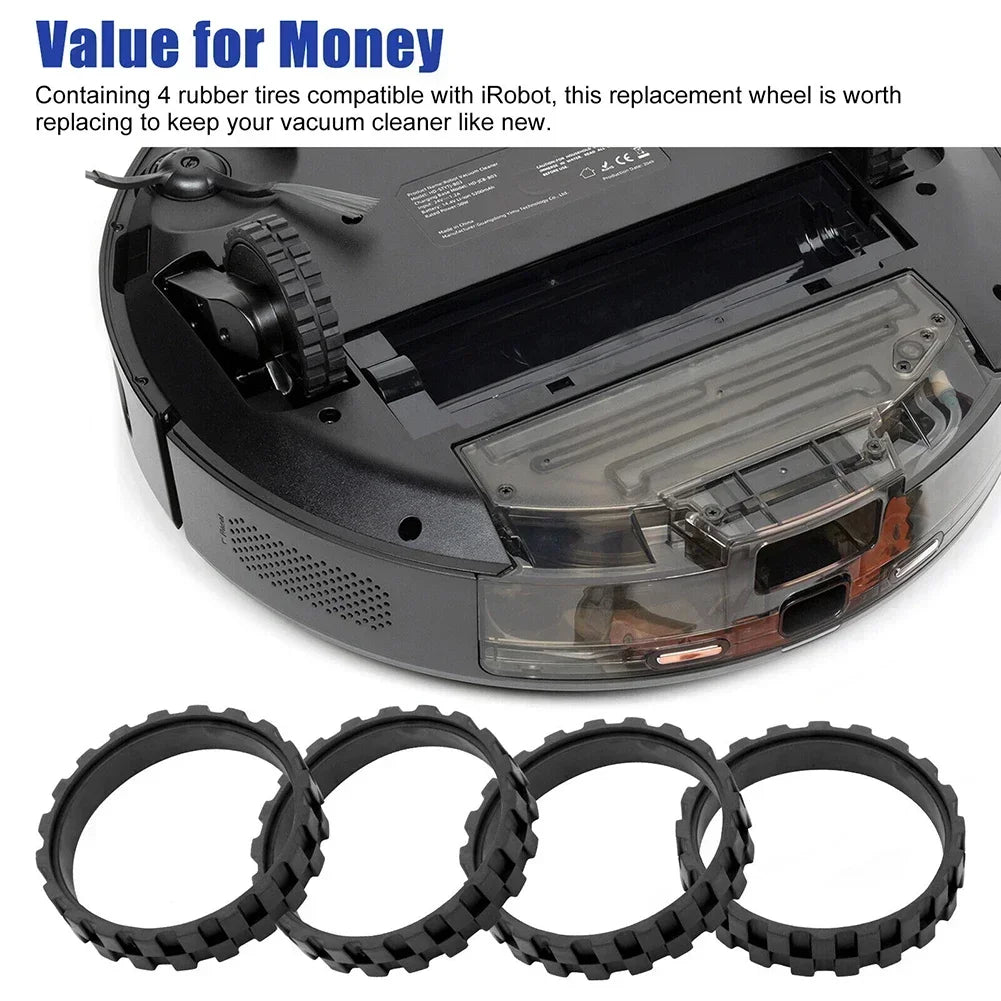 4PCS Robot Tire Rim Vacuum Robot Tires For Wheels Series 5/6