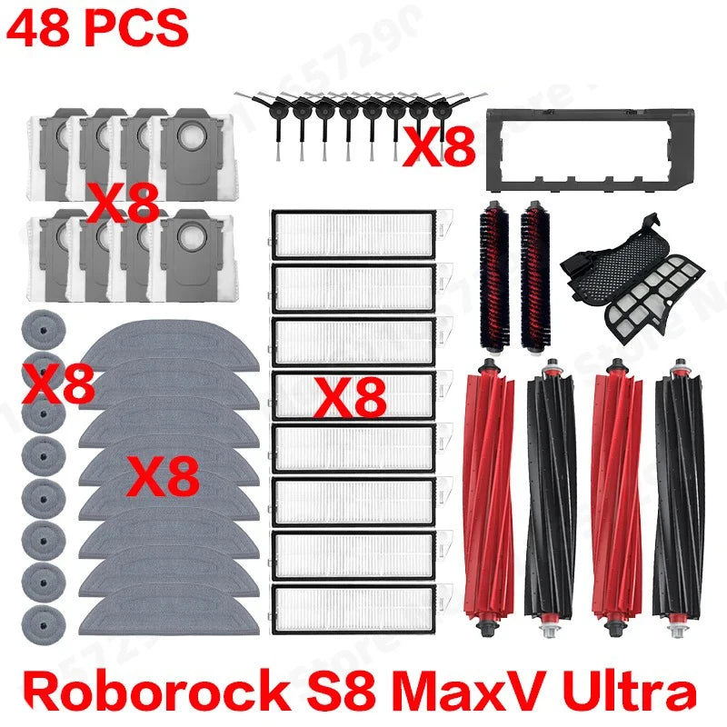 Roborock S8 MaxV Ultra Robot Vacuum Cleaner Accessories Mop Cloth Vacuum Bags Side Brush Filter Replaceable Spare Parts