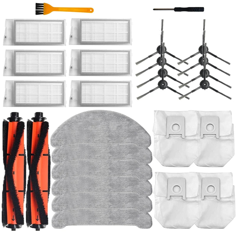 For Roidmi Eve Plus SDJ01RM Robotic Vacuum Cleaner Spare Parts Mop Cloth Hepa Filter Main Brush Side Brush Dust Bag Accessories